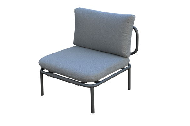 Chaise en Aluminium sans Accoudoirs - BALI - GRIS FONCE - CEZARE